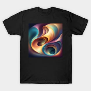 Abstract art in the form of multicolored swirls. T-Shirt